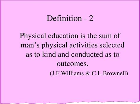 define physical education according to brownell